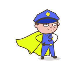Smiling Super-Officer Character Face
