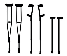 Crutches icon logo. Flat illustration of crutches vector icon isolated on white background Web site page and mobile app design