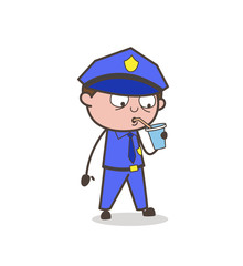Thirsty Officer Drinking Cold Drink Vector