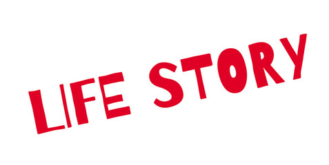 Life Story rubber stamp. Grunge design with dust scratches. Effects can be easily removed for a clean, crisp look. Color is easily changed.