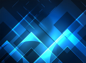 Obraz premium Glowing squares in the dark, digital abstract background
