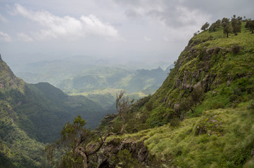 Fototapeta na wymiar Hiking in the Simien Mountains, Ethiopia