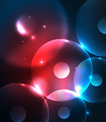 Blurred glowing circles, digital abstract background