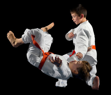 Little boys martial arts fighters