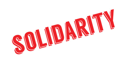 Solidarity rubber stamp. Grunge design with dust scratches. Effects can be easily removed for a clean, crisp look. Color is easily changed.