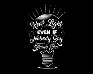 keep ligth retro motivation illustration design