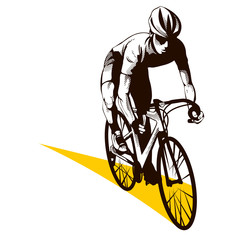 Fototapeta premium Cyclist on the road