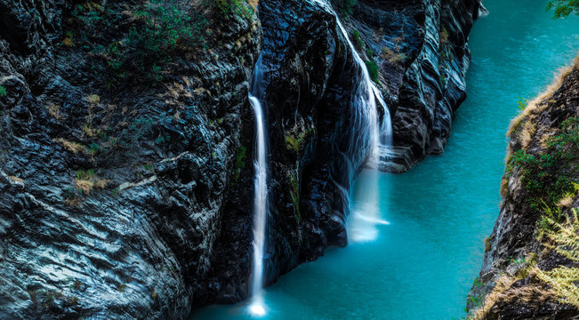 River In Making; Streams Converging Into River; Blue Water Of River