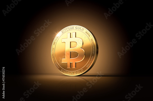 Bitcoin Gold Btg!    On Gently Lit Background With Copy Space As The - 