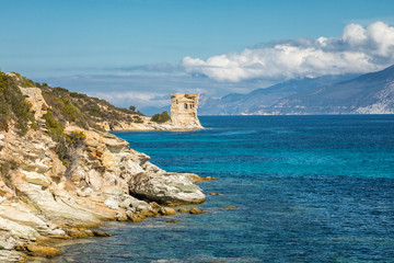 Genoese tower at Mortella near St Florent in Corsica