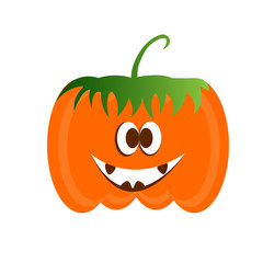 Isolated halloween jack-o-lantern on a white background, Vector illustration