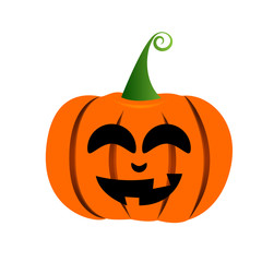 Isolated halloween jack-o-lantern on a white background, Vector illustration