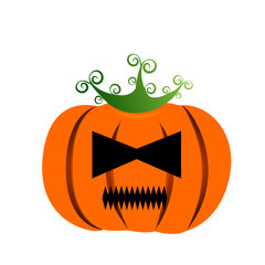 Isolated halloween jack-o-lantern on a white background, Vector illustration
