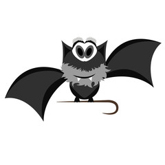 Isolated old halloween bat on a white background, Vector illustration