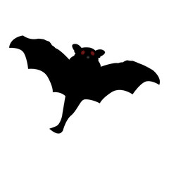 Isolated silhouette of a bat, Vector illustration