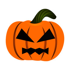 Isolated halloween jack-o-lantern on a white background, Vector illustration