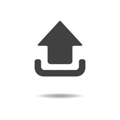Upload icon - simple flat design isolated on white background, vector