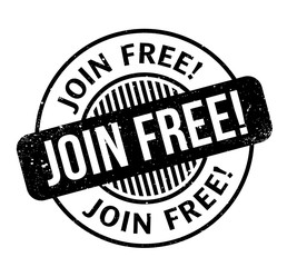 Join Free rubber stamp. Grunge design with dust scratches. Effects can be easily removed for a clean, crisp look. Color is easily changed.
