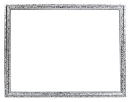 Silver ornate frame on white