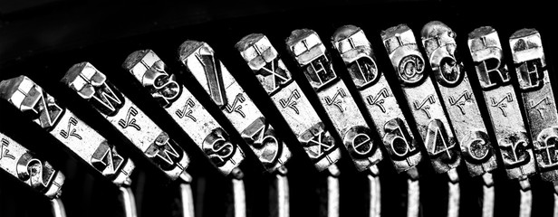 Old Fashion Typewriter on a black background