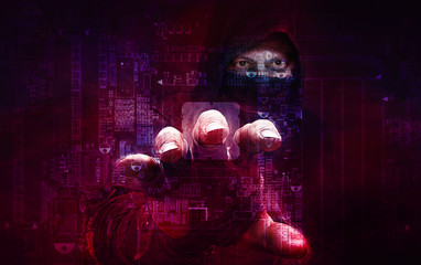 dangerous hacker stealing data -concept