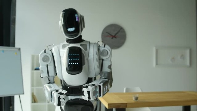 Active robotic machine dancing in office
