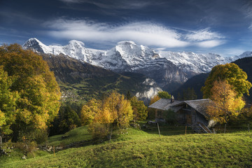 Indian summer in the Swiss Alps with Eiger, Mönch & Jungfrau - 176535474