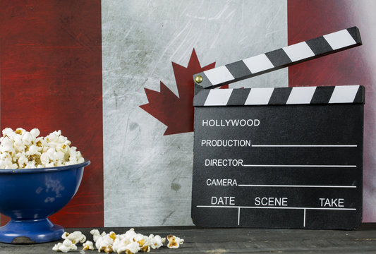 Canada Cinema Concept and Pop corns