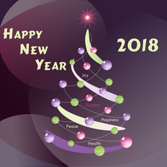 New year purple card