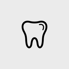 Tooth flat vector icon on a gray background