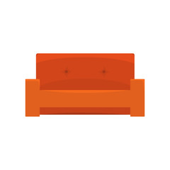 Modern sofa, living room or office interior, furniture for relaxation cartoon vector Illustration