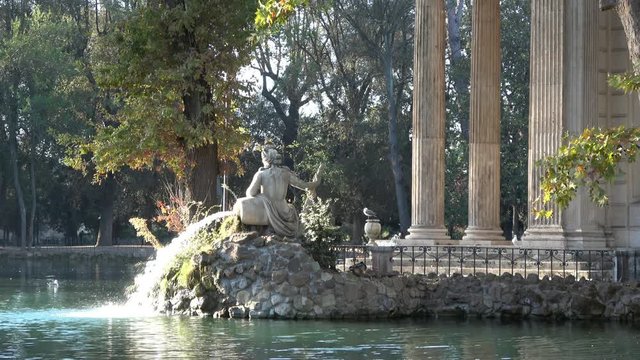 Tempio di Esculapio (temple) in villa Borghese in Rome, Italy