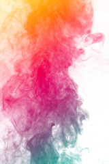 The painted color smoke and combustion gases up from a fire or furnace and typically through the roof of a house. Image contain with the grains that may use for abstract background.