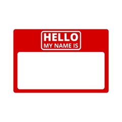 Hello my name card, with Copy Space icons set 