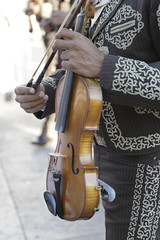 Man ready to play the violin in a parade