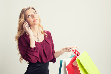 Girl with shopping bags