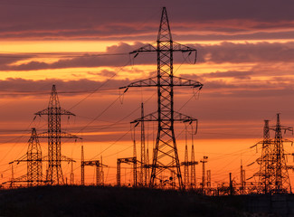 High Voltage Electric Transmission Tower Energy Pylon