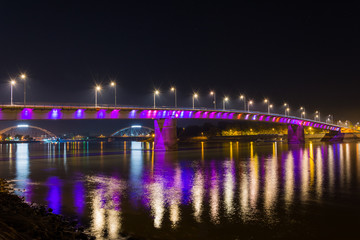 Novi Sad, Serbia October 11, 2017: Rainbow bridge, Novi Sad, Serbia