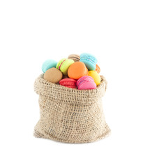 Macaroons colorful on white background