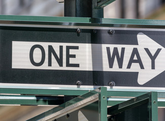 One Way sign along city streets, NYC