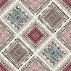 Seamless pattern, patchwork tiles. Can be used on packaging paper, fabric, background for different images, etc. Freehand drawing