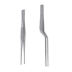 Surgical forceps isolated on white background. Pair of tweezers illustration.