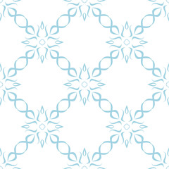 Seamless blue and white pattern with wallpaper ornaments