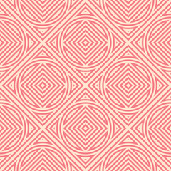 Red and beige geometric print. Seamless pattern