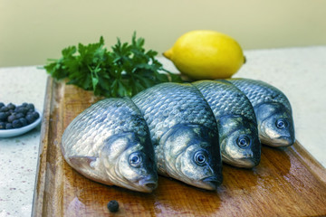 still life from fresh fish