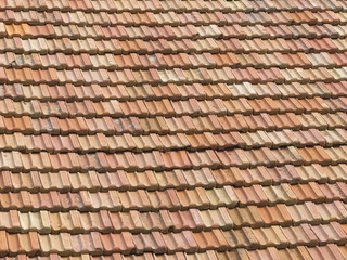 Roof of red shingles