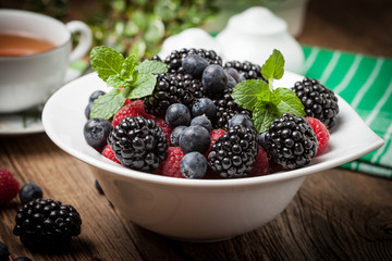 Mix of berries in a bowl.