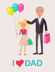 Father and Blonde Daughter Celebrate Dad s Day