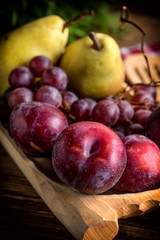 Ripe fruit from the home garden.