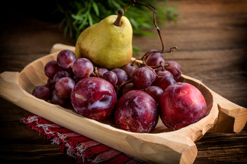 Ripe fruit from the home garden.